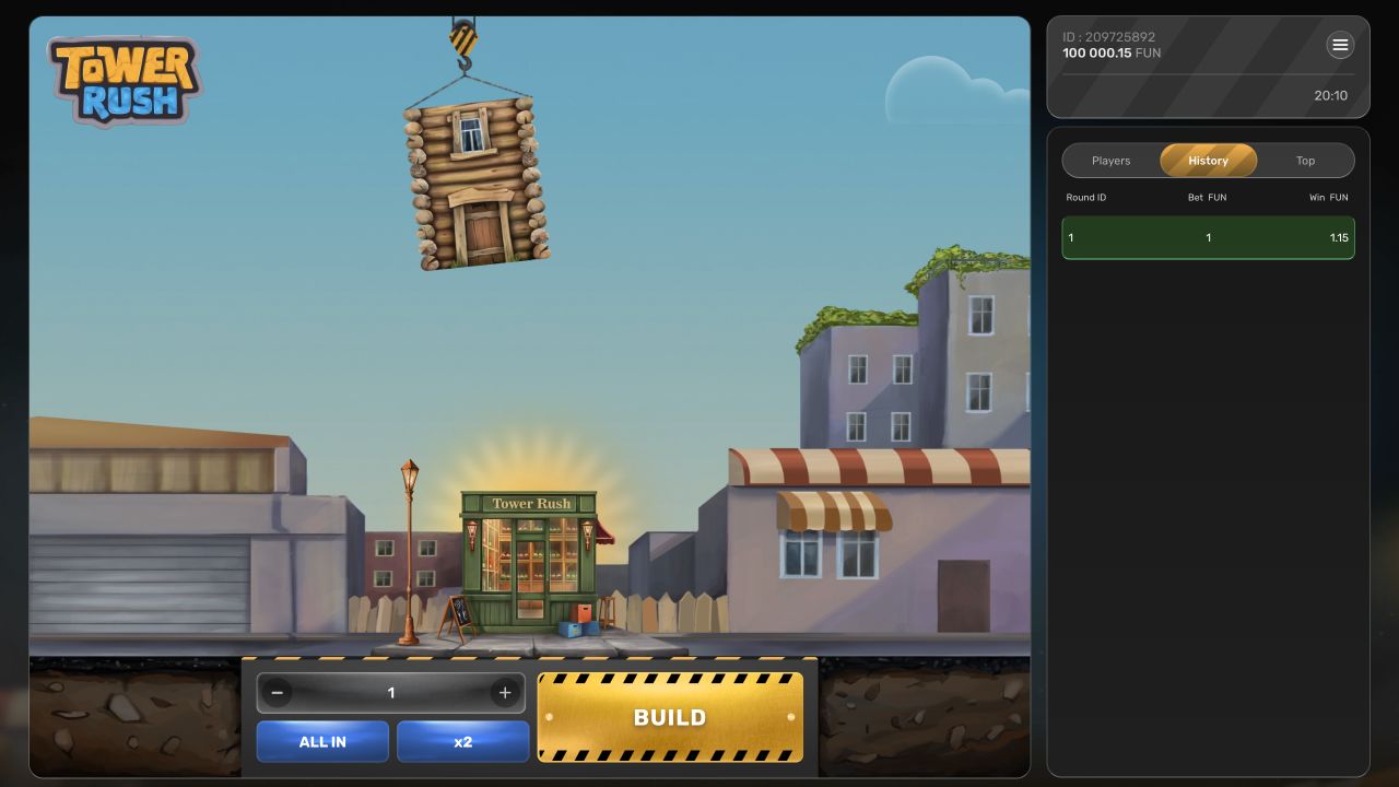 Historia rundy demonstracyjnej Tower Rush